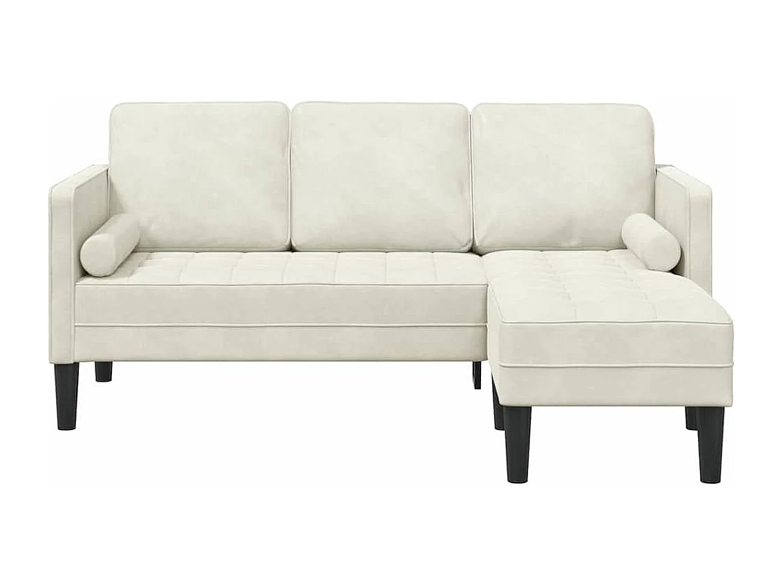 Crèmekleurige bankstel 173 x 131 x 67 cm fluweel