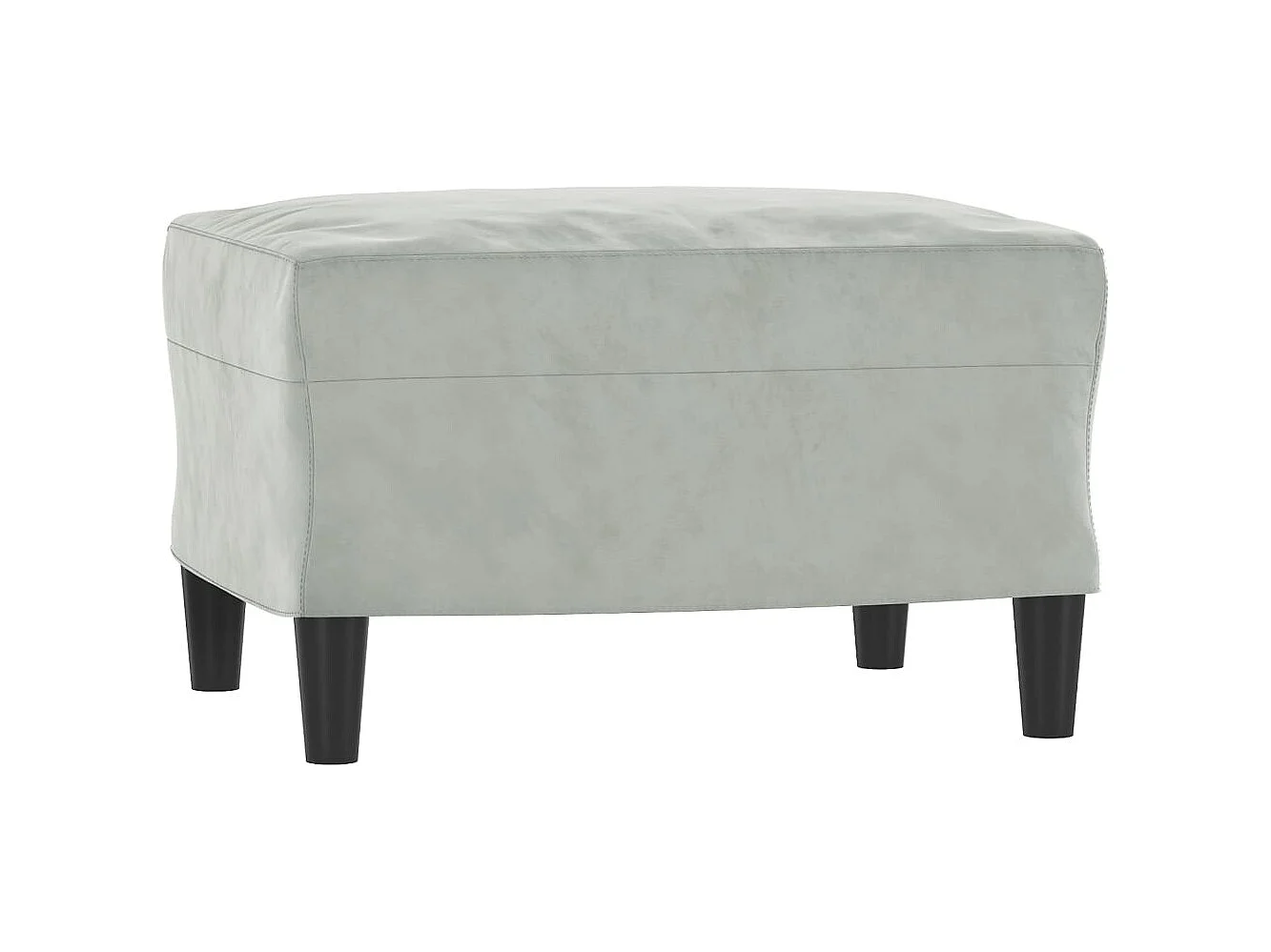 Fauteuil met voetenbankje Lichtgrijs 60 cm Fluweel