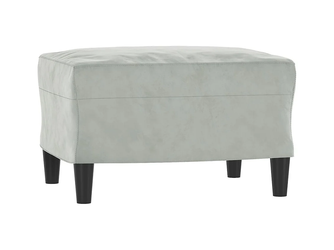 Fauteuil met voetenbankje Lichtgrijs 60 cm Fluweel