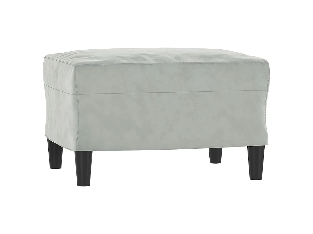 Fauteuil avec repose-pied Gris clair 60 cm Velours