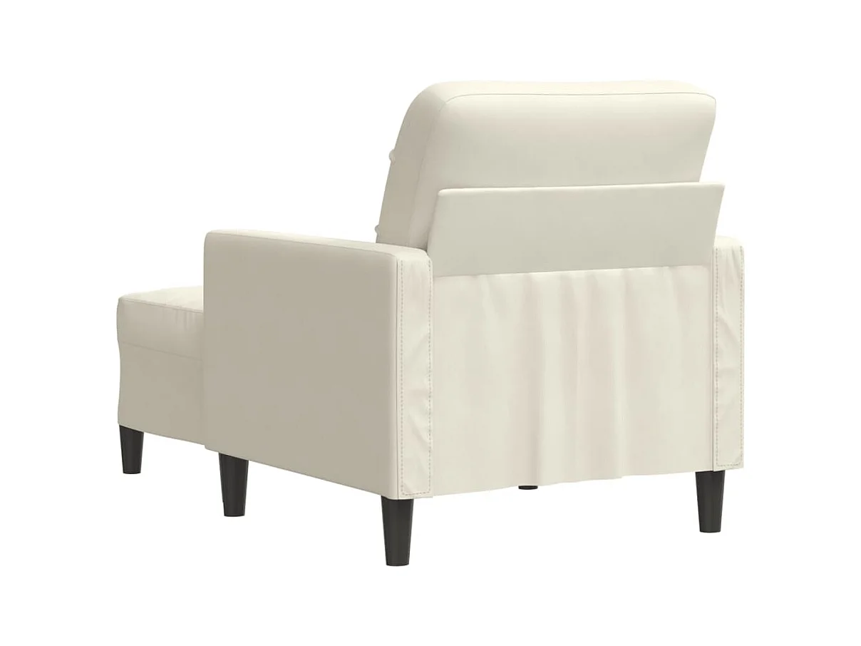 Fauteuil avec repose-pied Crème 60 cm Velours