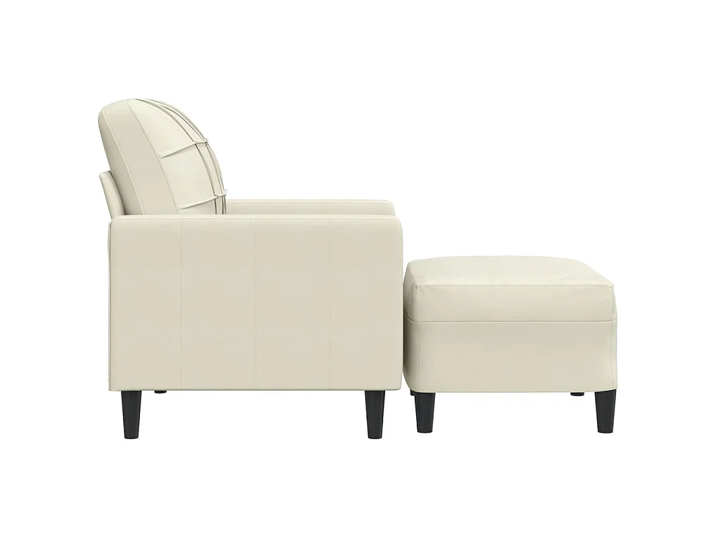 Poltrona con poggiapiedi Crema 60 cm Velluto