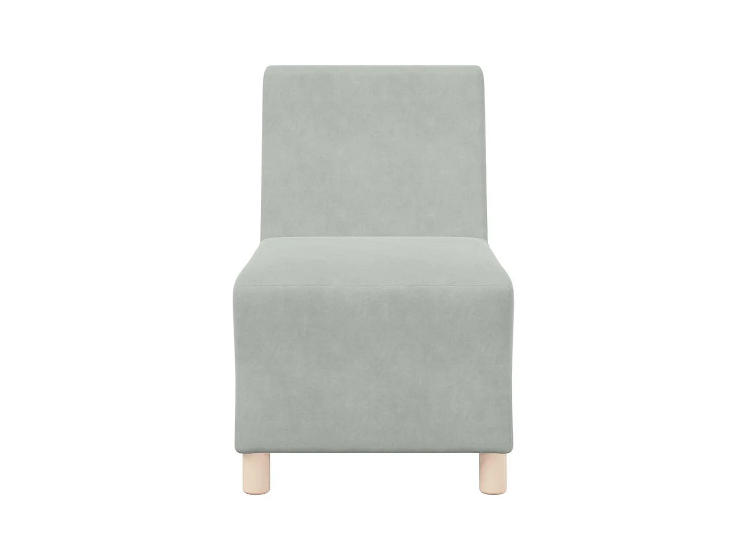 Divano componibile senza braccioli 3 pezzi grigio chiaro