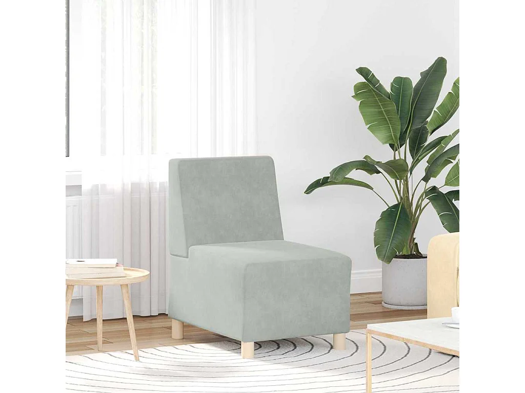 Unité de Sofa Modulaire Sans Accoudoirs 3 pcs Gris clair