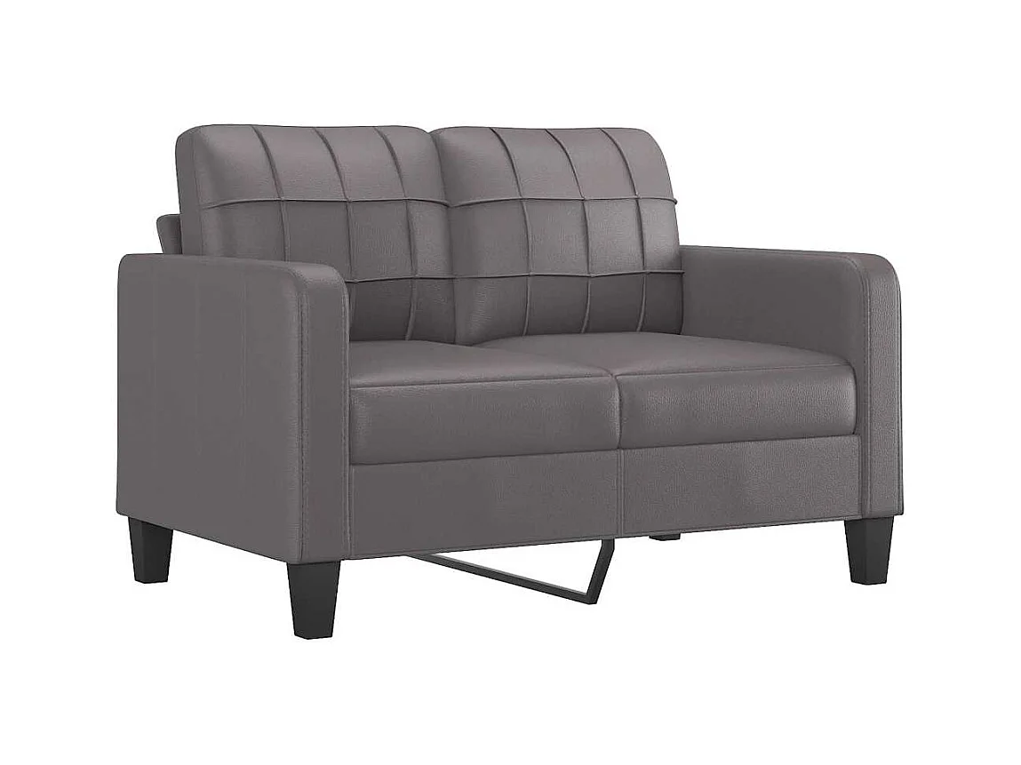 2-Sitzer-Sofa Grau 120 cm Kunstleder