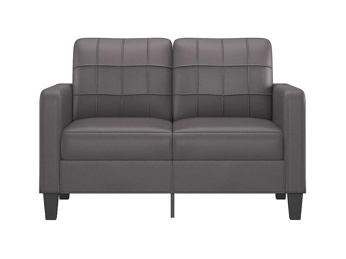2-Sitzer-Sofa Grau 120 cm Kunstleder