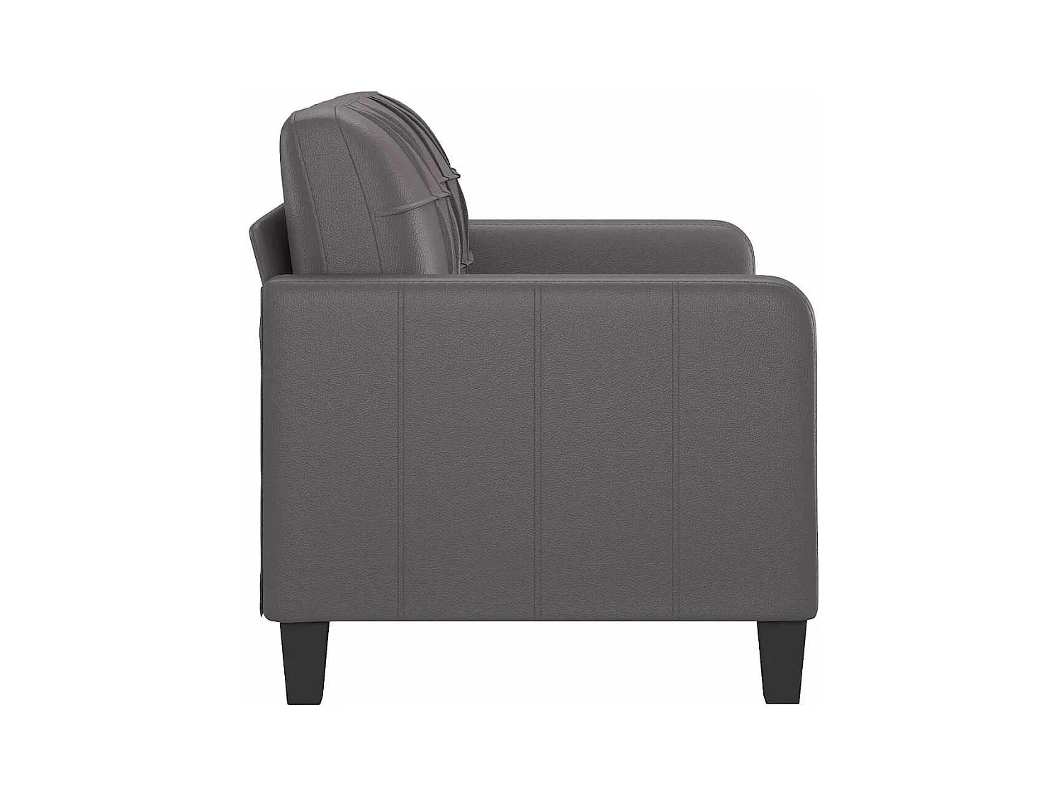 2-Sitzer-Sofa Grau 120 cm Kunstleder