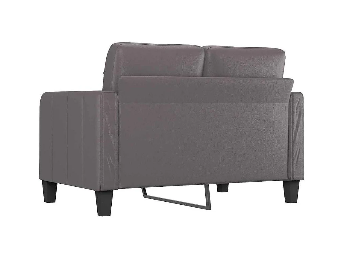 2-Sitzer-Sofa Grau 120 cm Kunstleder