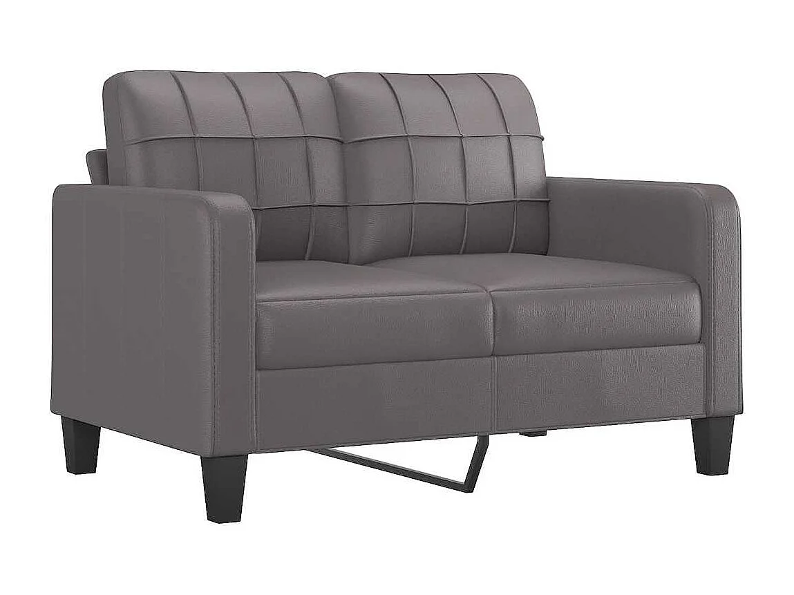 Divano 2 posti Grigio 120 cm Similpelle