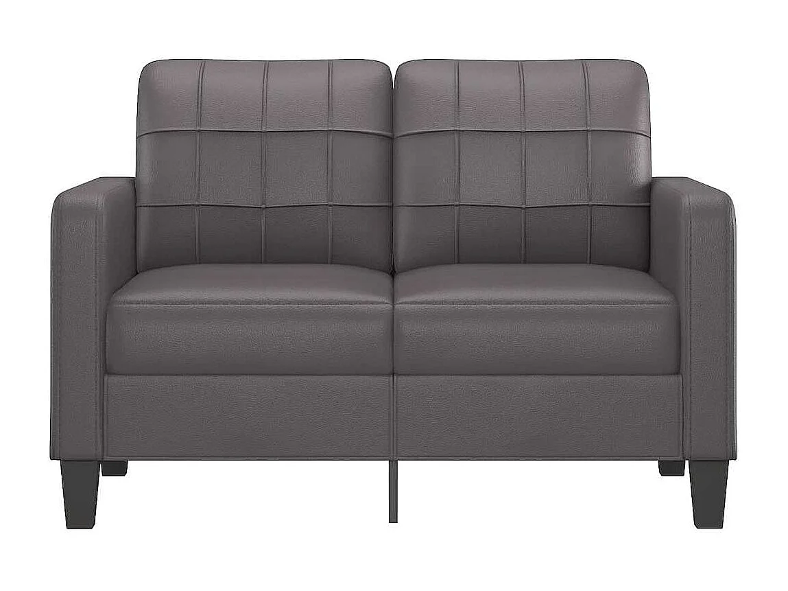 Divano 2 posti Grigio 120 cm Similpelle