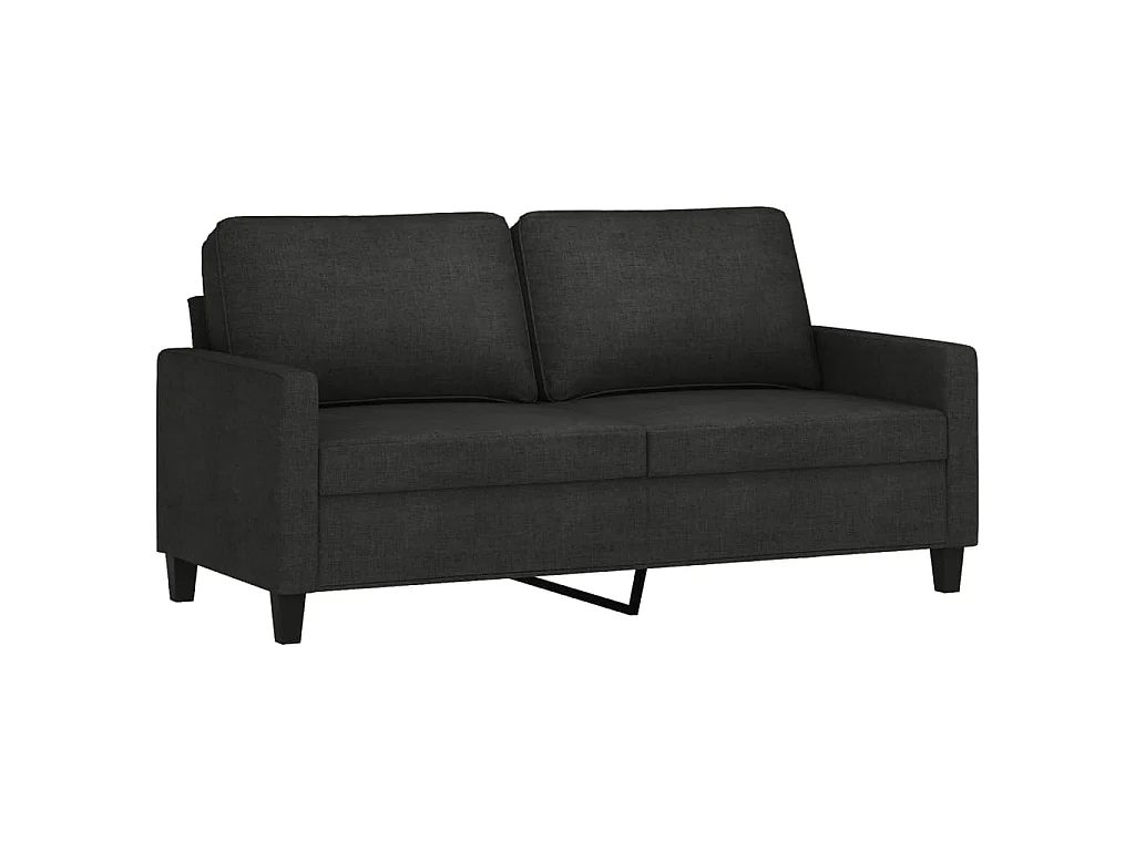 Ensemble de canapés 3 pcs avec coussins Noir Tissu