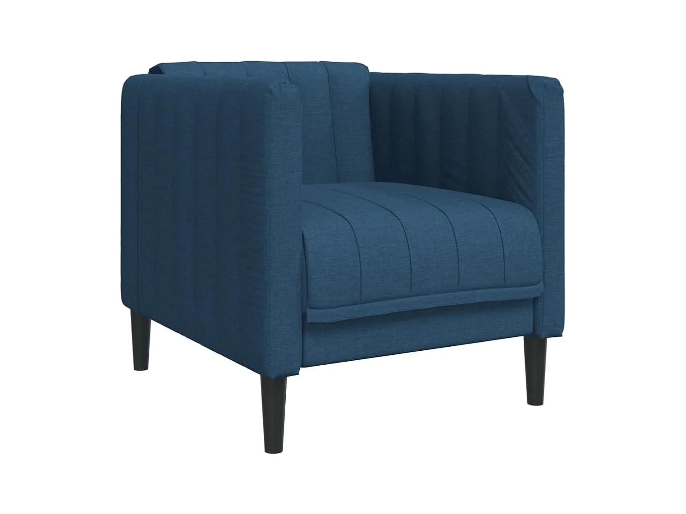 Blauwe stoffen fauteuil