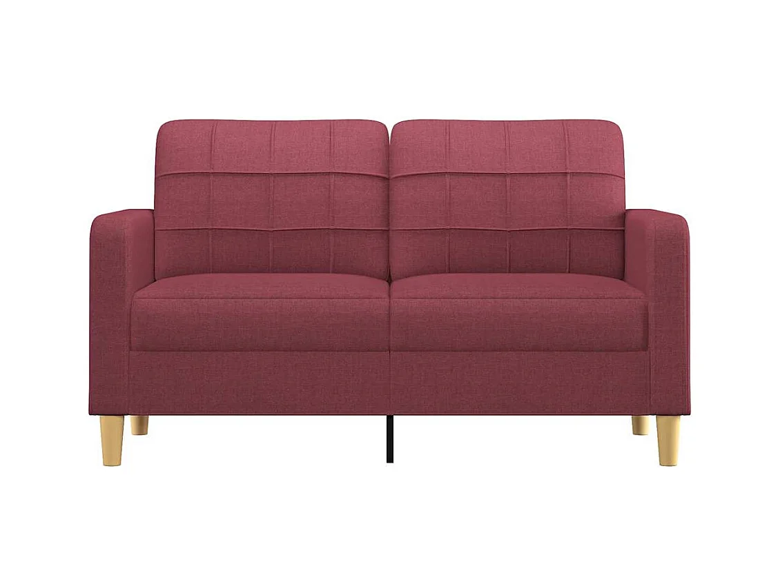 Divano 2 posti rosso bordeaux 140 cm Tessuto