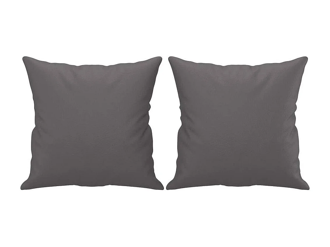 Conjunto de sofá de 3 piezas con cojines de piel sintética gris