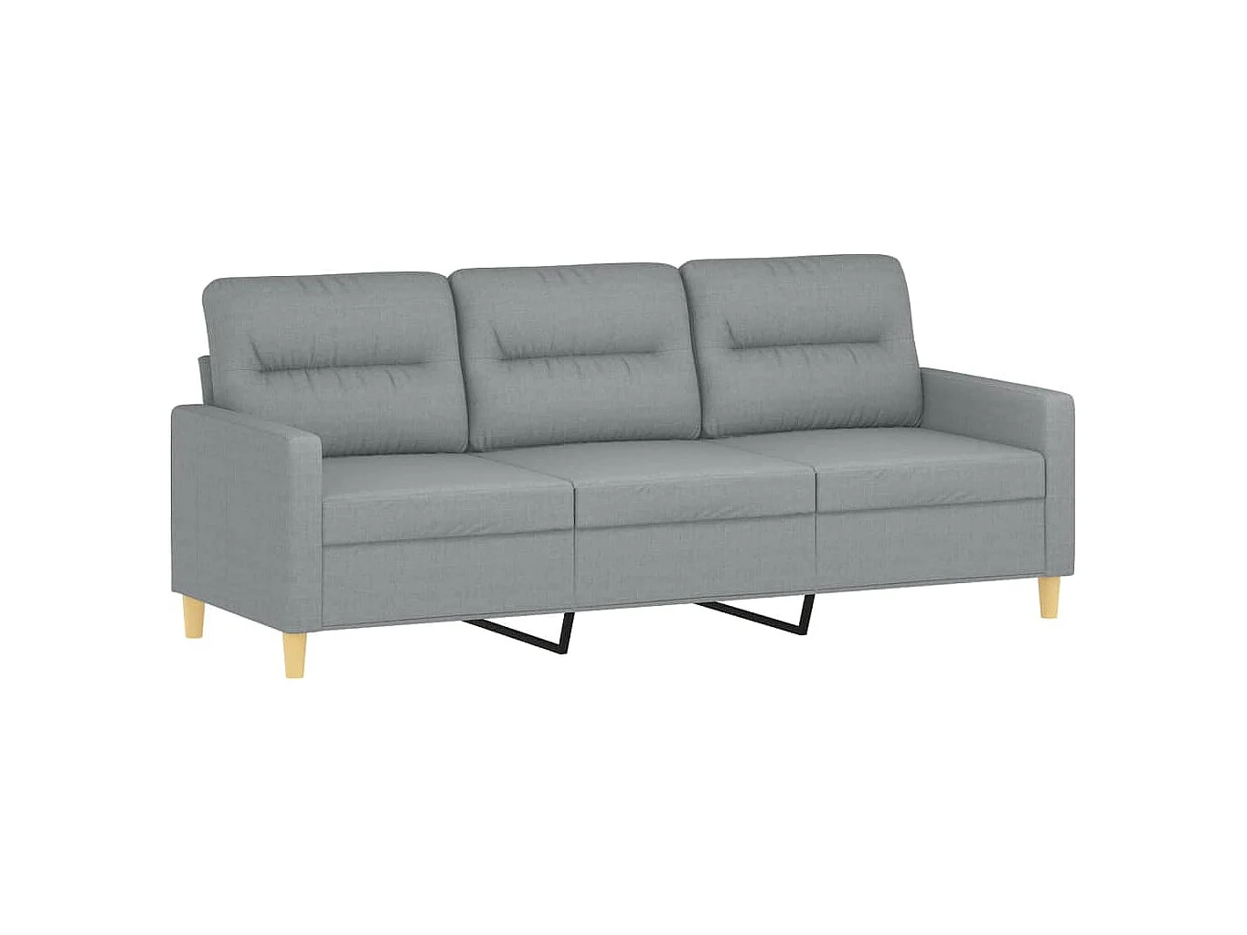 Ensemble de canapés 3 pcs coussins gris clair tissu