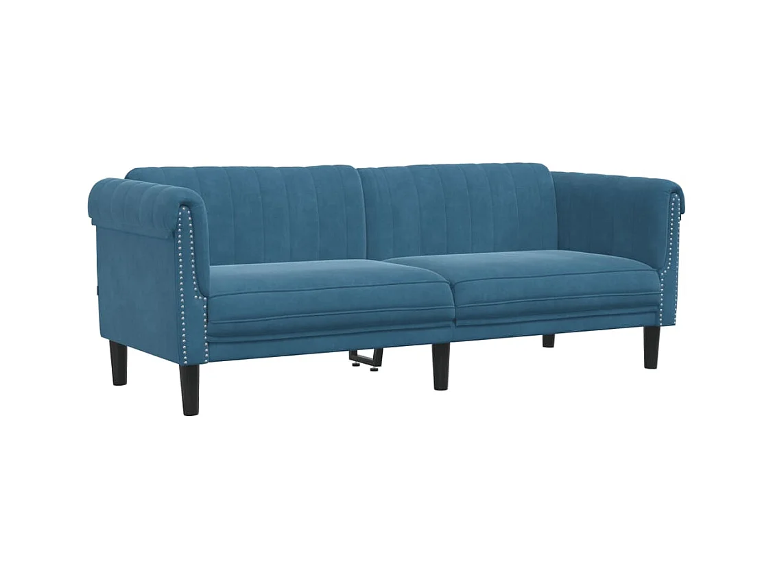 2-teiliges Sofaset aus blauem Samt