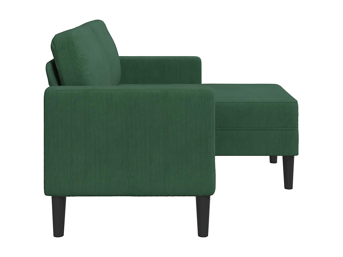 2-zitsbank met L-vormige chaise longue in donkergroen 125 cm linnen