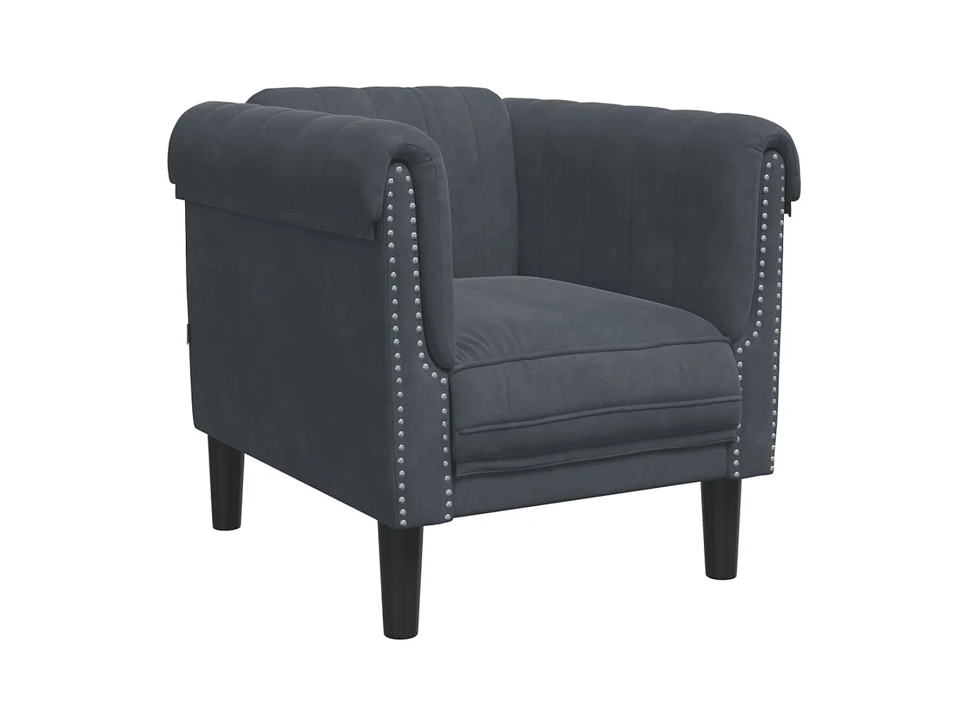 3-delige donkergrijze fluwelen bankset