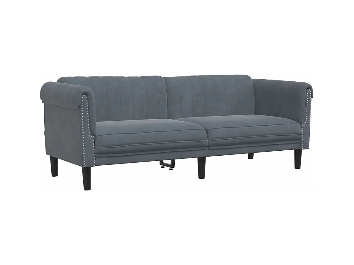 3-delige donkergrijze fluwelen bankset