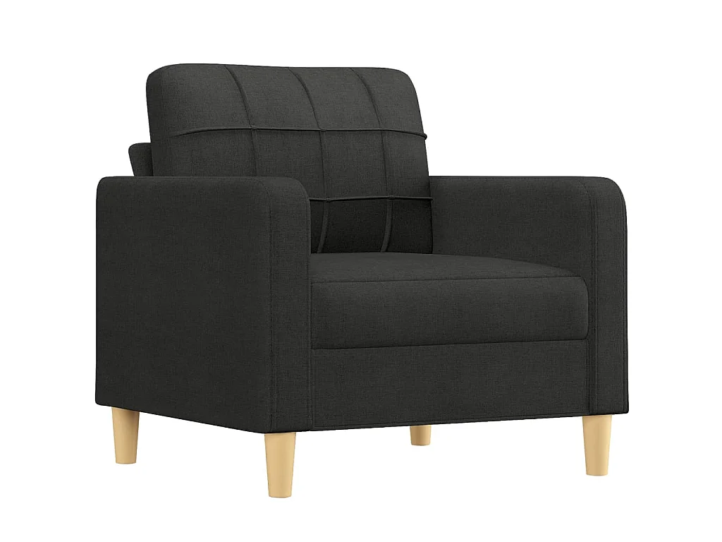 Fauteuil avec repose-pied Noir 60 cm Tissu