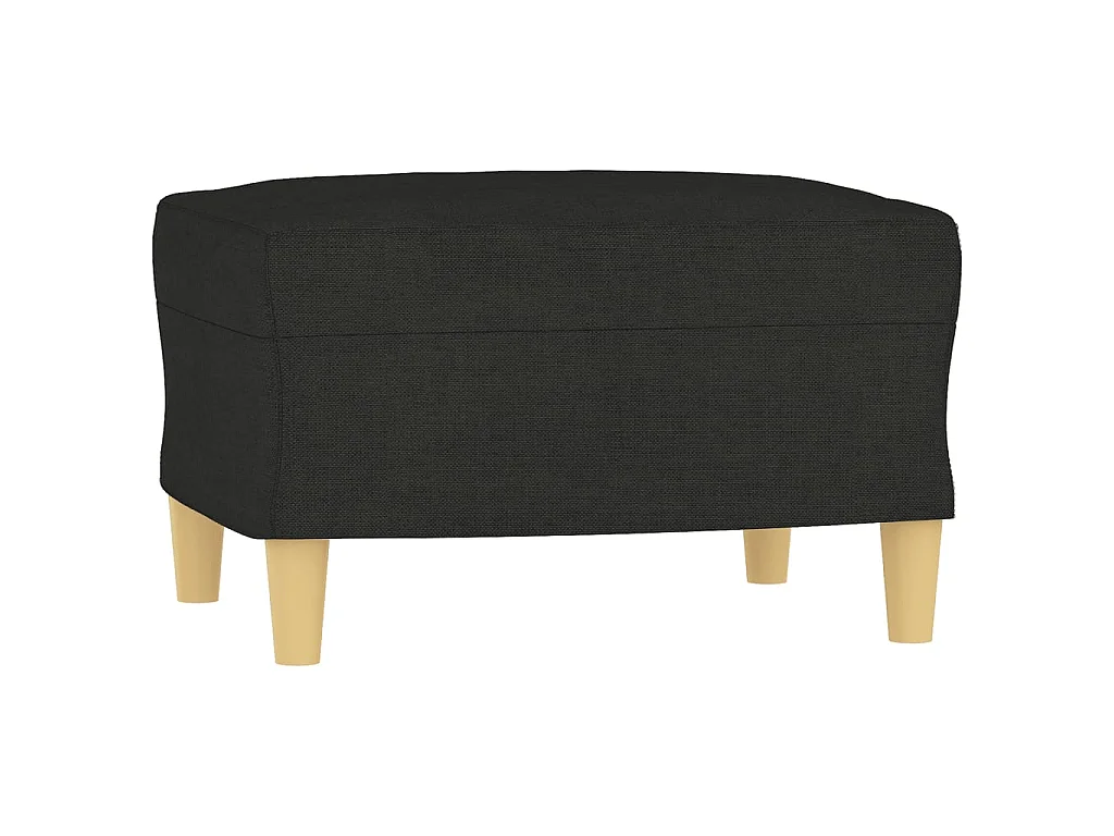 Fauteuil avec repose-pied Noir 60 cm Tissu