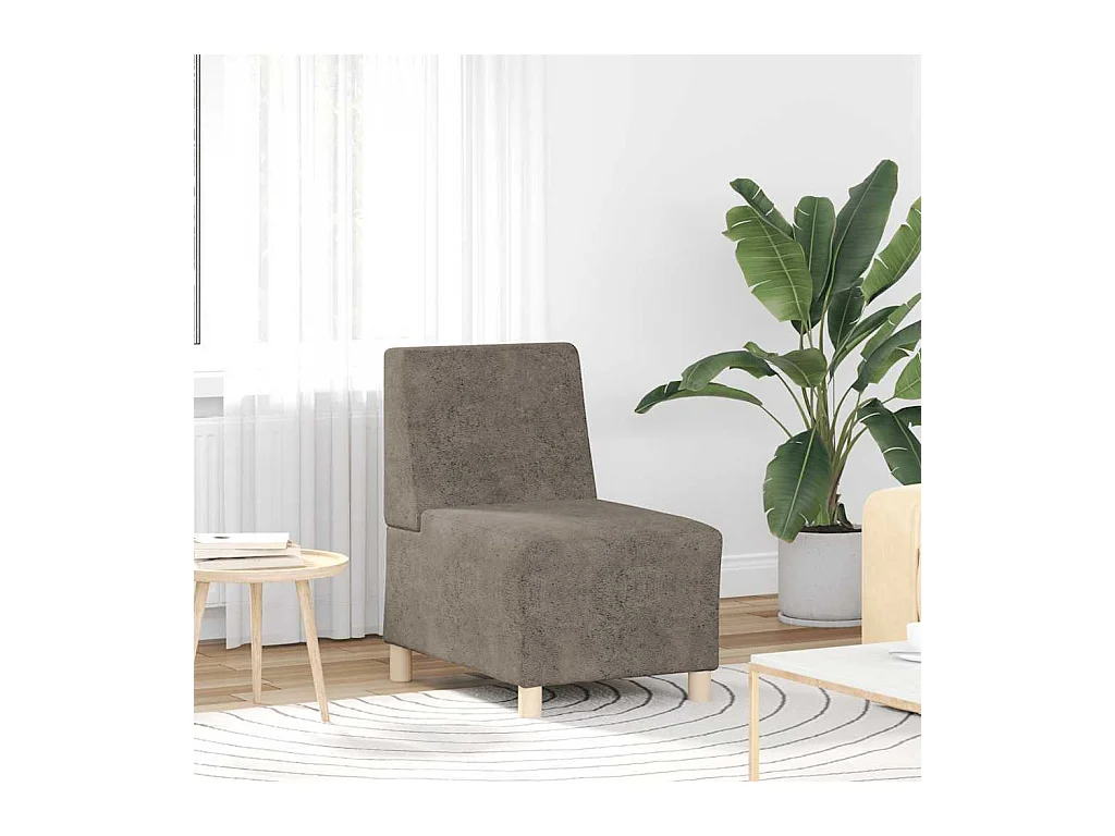 Divano componibile senza braccioli Grigio scuro 55 cm Pelle scamosciata sintetica