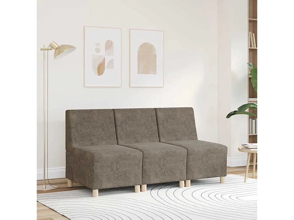 Divano componibile senza braccioli Grigio scuro 55 cm Pelle scamosciata sintetica