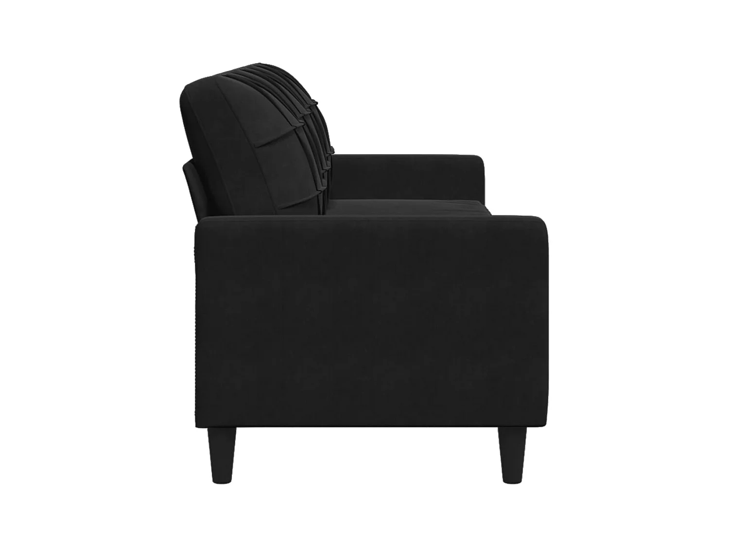 Sofá 3 plazas Terciopelo Negro 210 cm