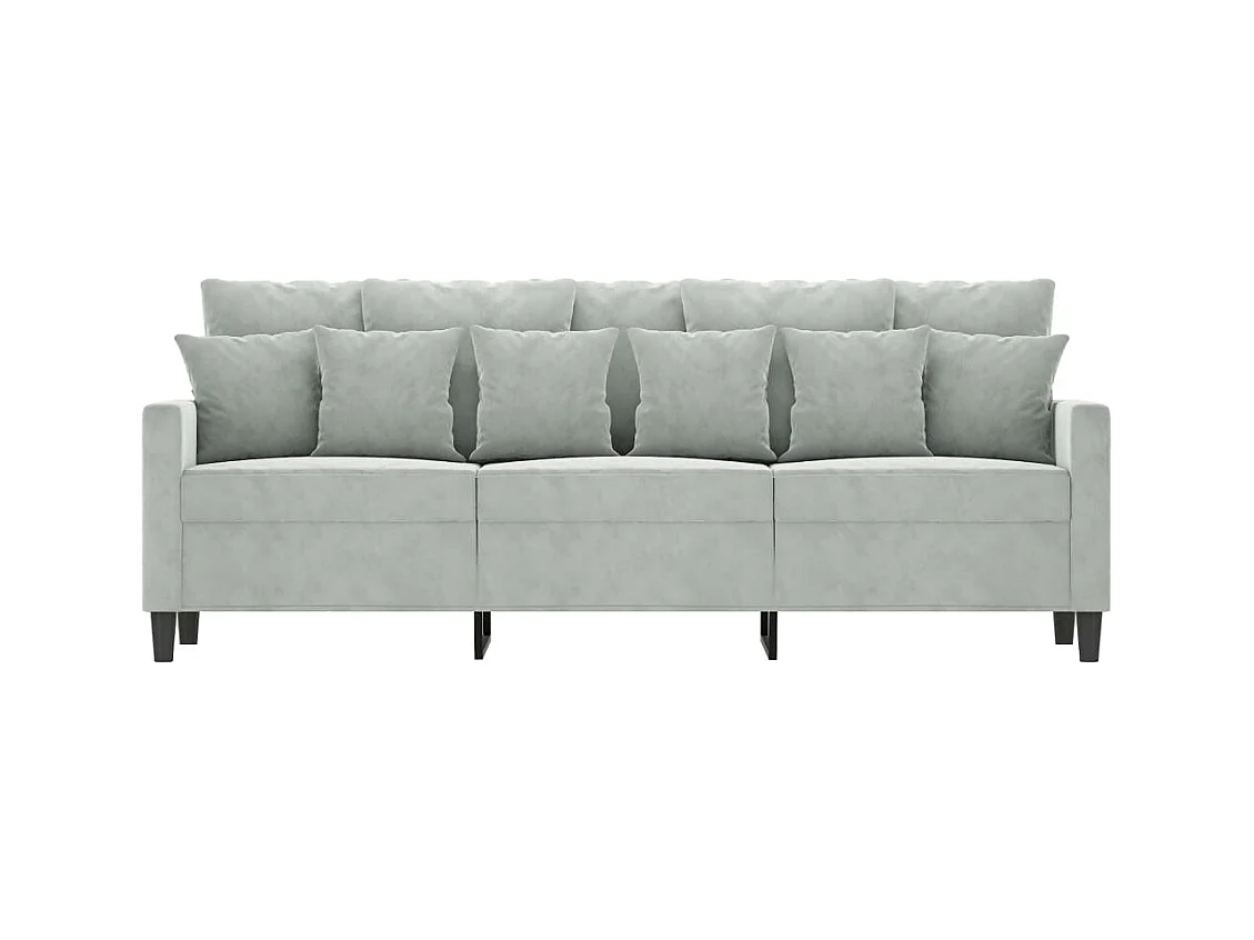 Canapé à 3 places Gris clair 180 cm Velours
