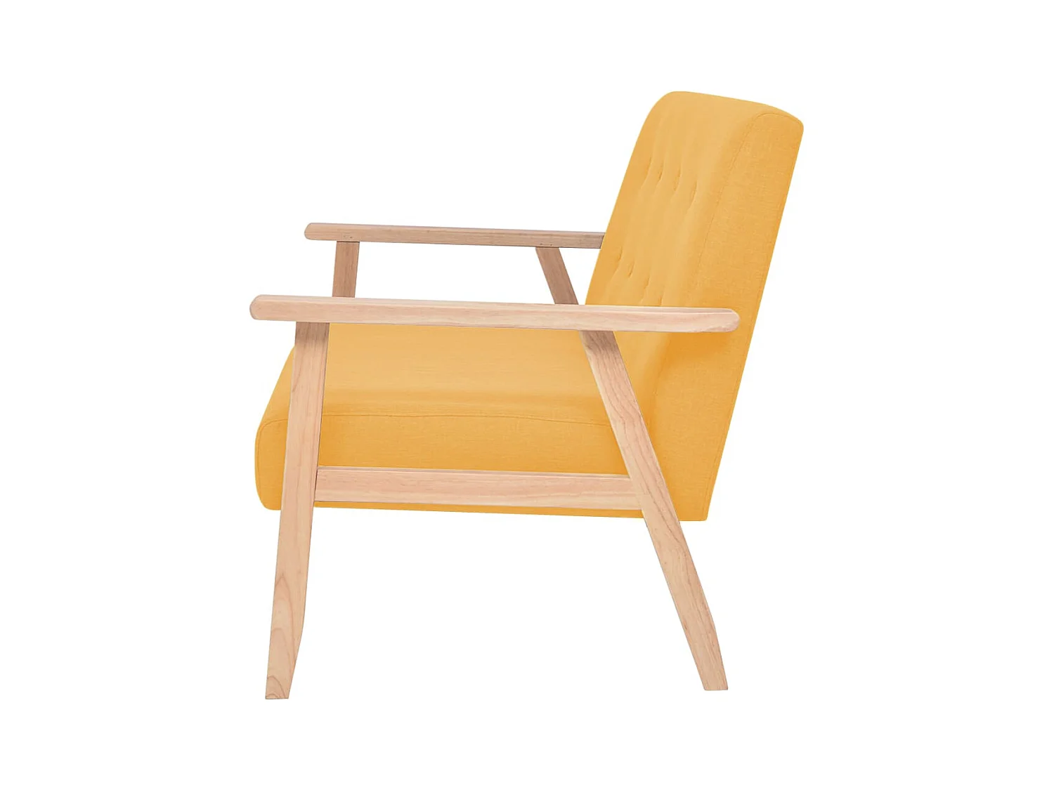 Sofá de tela amarillo de 2 plazas