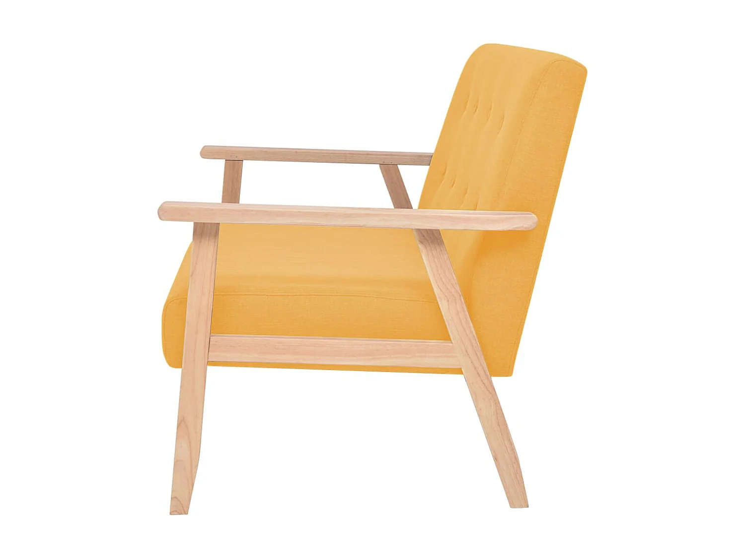 Sofá de tela amarillo de 2 plazas