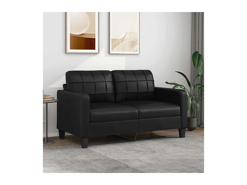 Divano 2 posti Nero 140 cm Similpelle
