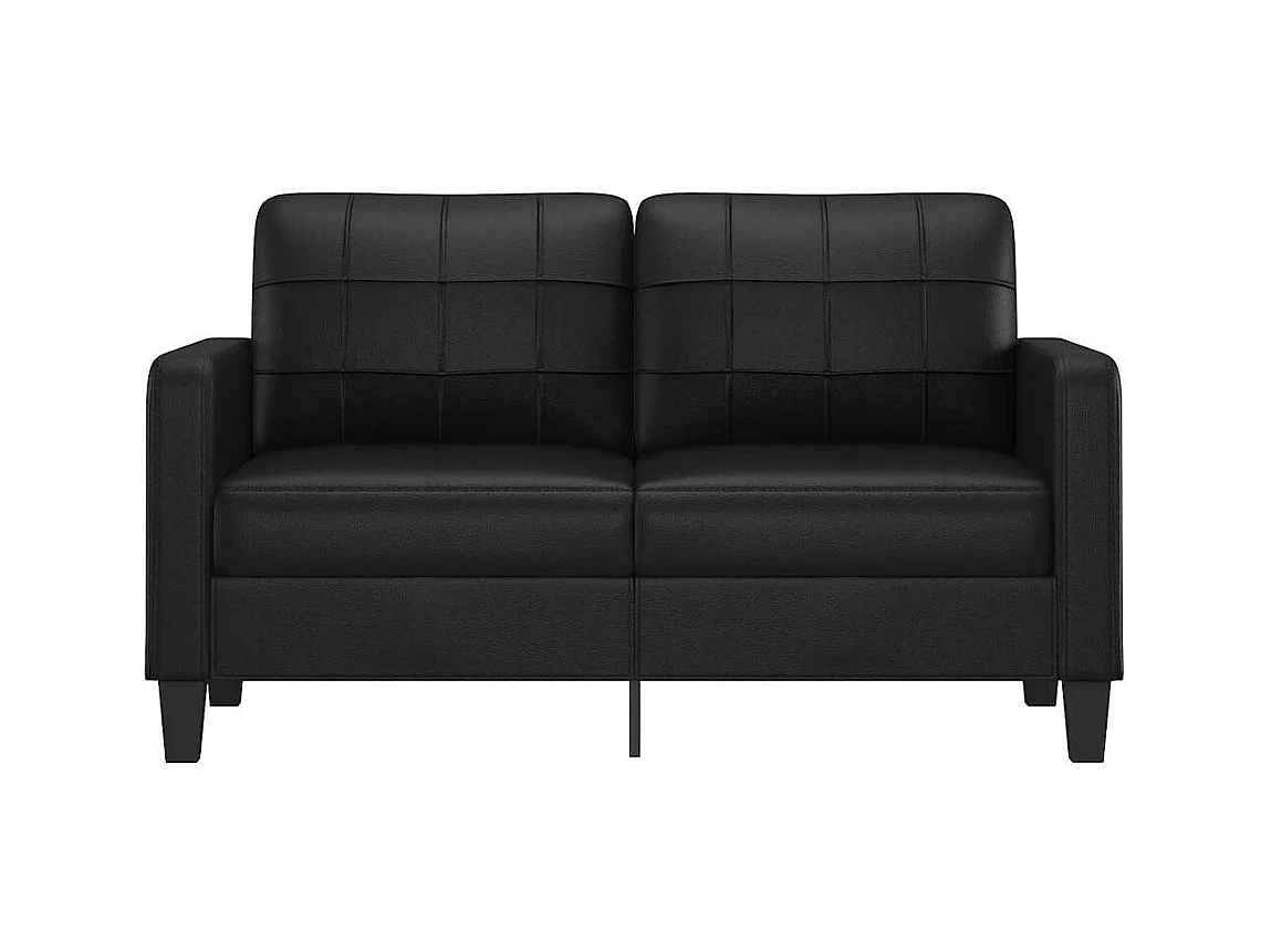 Divano 2 posti Nero 140 cm Similpelle
