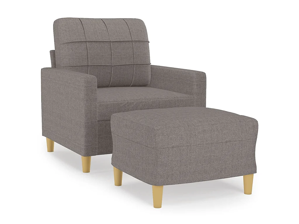 Fauteuil avec repose-pied Taupe 60 cm Tissu