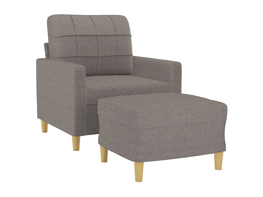 Fauteuil avec repose-pied Taupe 60 cm Tissu