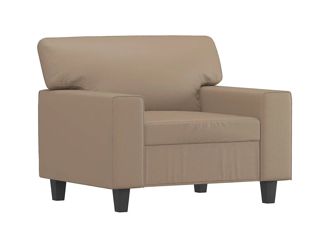 Fauteuil met voetenbank Cappuccino 60 cm Kunstleer