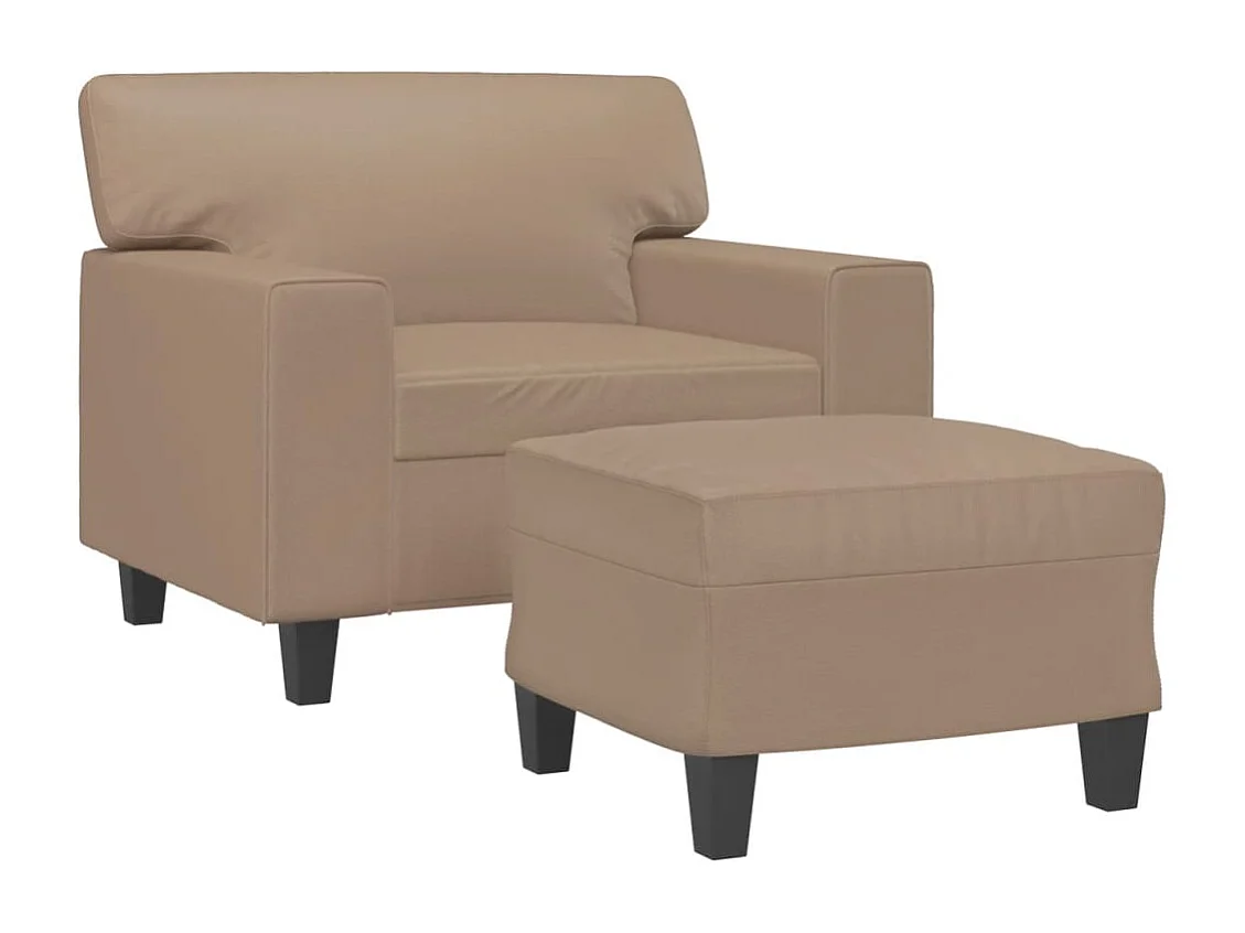 Sillón con reposapiés Cappuccino 60 cm Piel sintética