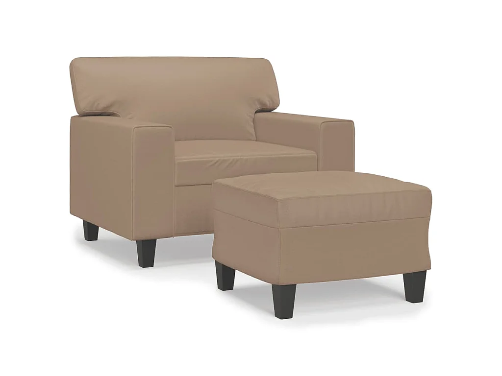 Sessel mit Fußstütze Cappuccino 60 cm Kunstleder