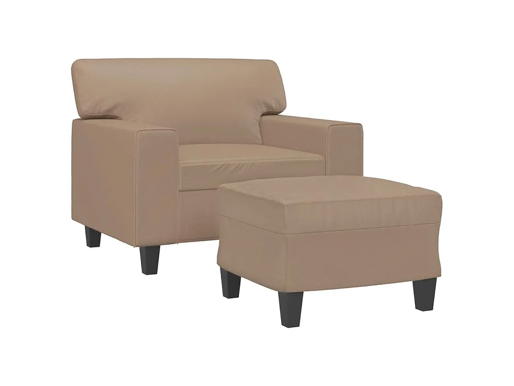 Sessel mit Fußstütze Cappuccino 60 cm Kunstleder
