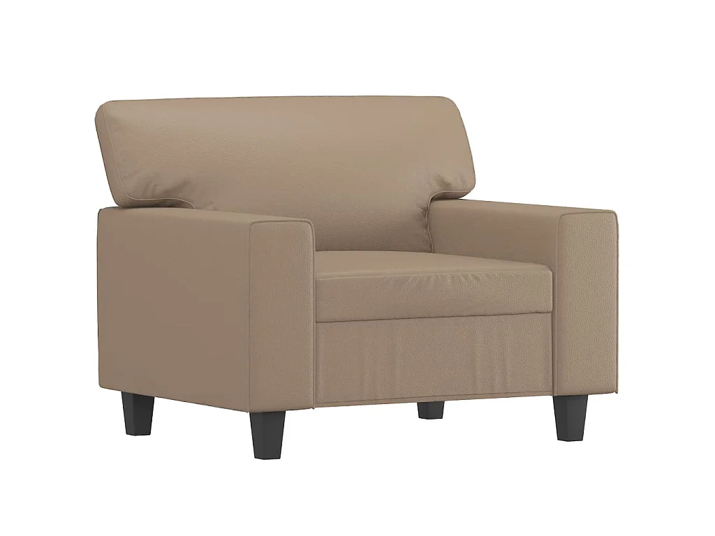 Sessel mit Fußstütze Cappuccino 60 cm Kunstleder
