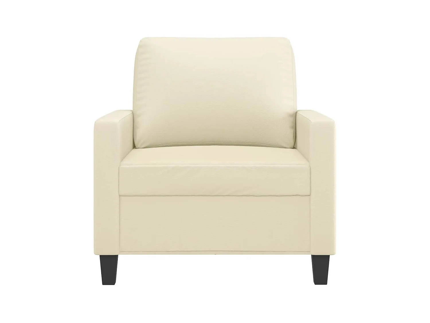 Crèmekleurige fauteuil 60 cm kunstleer