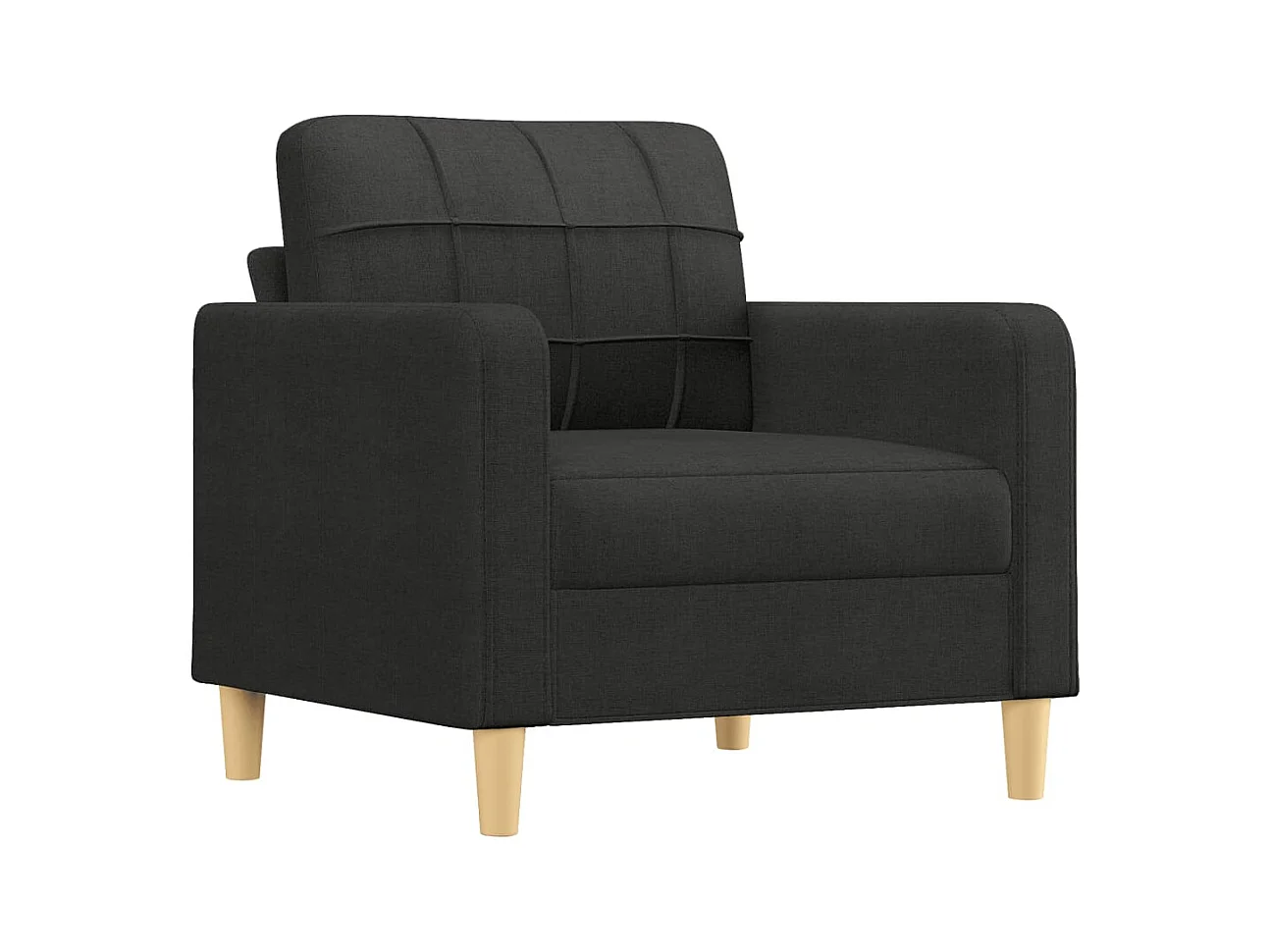 Set di divani 4 pezzi con cuscini in tessuto nero