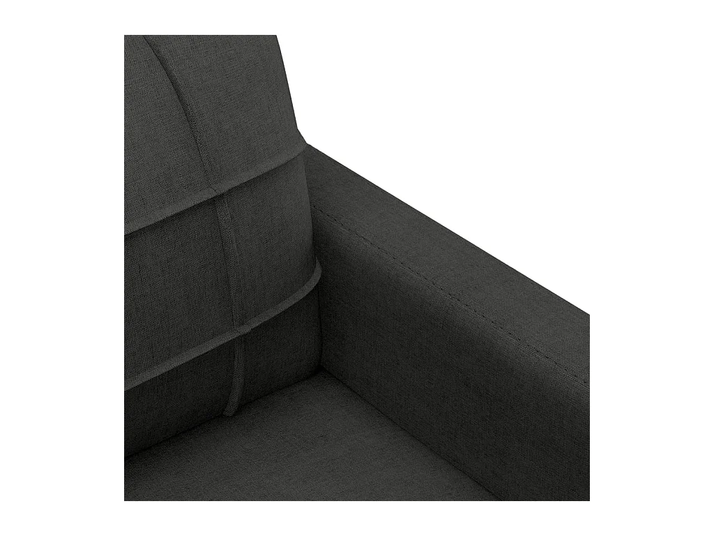 4-delige bankset met kussens, zwarte stof