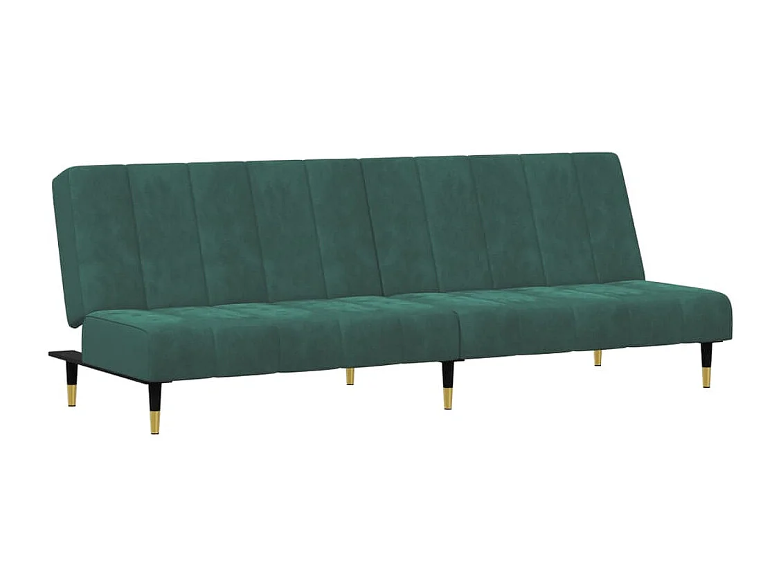 Conjunto de sofá de 2 piezas de terciopelo verde oscuro