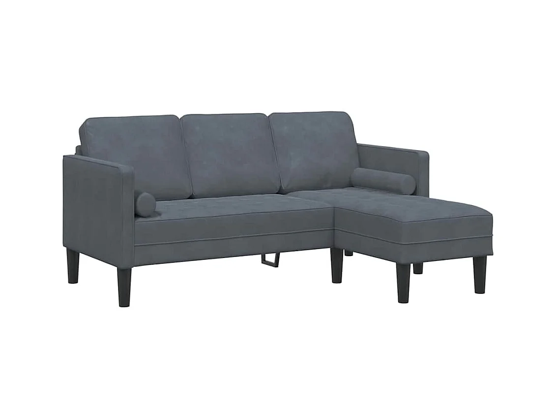 Divano grigio scuro 173 x 131 x 67 cm in velluto