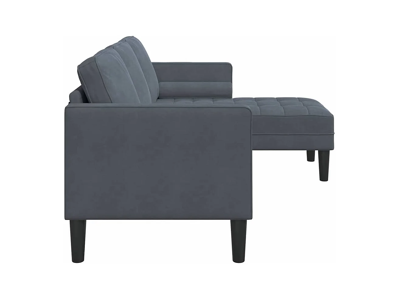 Divano grigio scuro 173 x 131 x 67 cm in velluto