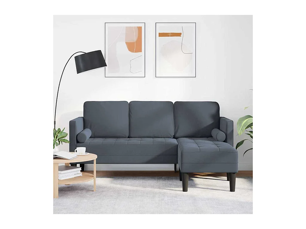 Ensemble de Canapés Gris foncé 173 x 131 x 67 cm Velours