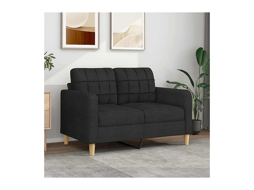 2-zitsbank Zwart 120 cm Stof