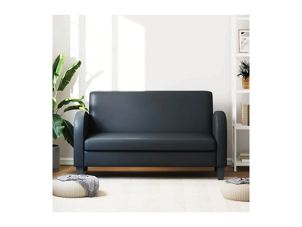 2-zitsbank in zwart kunstleer