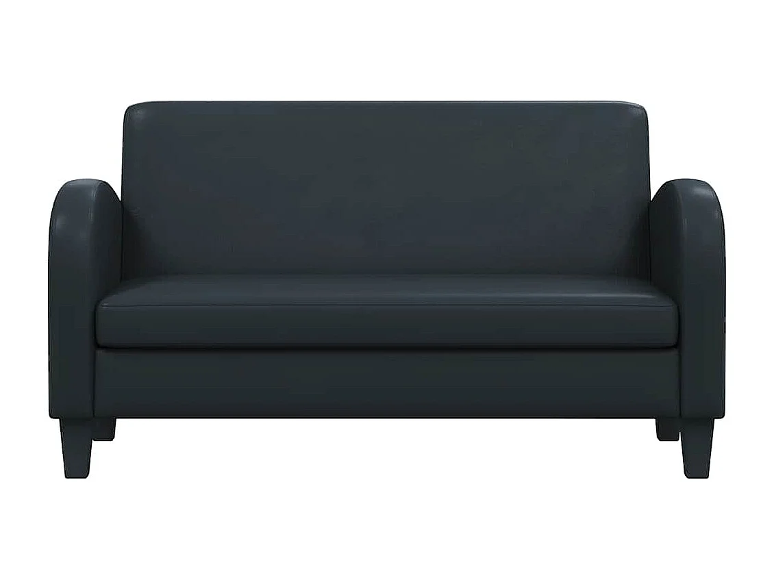 Sofá de 2 plazas en piel sintética negra